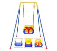 FCOUMY 3 in 1 Toddler Swing Set Folding Baby Swings for Garden Outdoor Indoor Heavy-Duty Kids Swing with Baby Seat for Baby/Children's Gift
