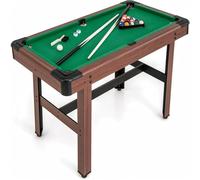FCOUMY 4FT Pool Table, Wooden Billiard Table with 16 Balls, 2 Cues, 2 Chalks, Triangle Rack & Brush,Snooker Table Set for Kids Adults