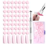 Fcozpjk 100Pcs Soft Nail Sponges for Ombre, Gradient Effect Pink Nail Art Sponges With Grabbing Pen 6Pcs Wedge Sponges Aura Nails Ombre Nail Brush Professional Accessories Manicure Salon Supplies