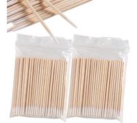 Fcozpjk 200 Pieces Precision Tip Cotton Swabs with Wooden Sticks, Cotton Swabs with Pointed Tip for Nail Polish Touch Up, Disposable Makeup Applicators, BA