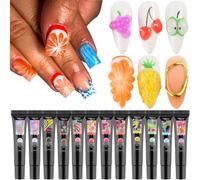 Fcozpjk 3D Sculpting Gel for Nail Art 12 Colors Soft Modeling Nail Gels Kit