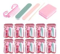 Fcozpjk Disposable Manicure Kit Basics 5PCS Nail Kit, Mini Nail Files Buffers Bulk Handle Grip Brush Orange Wood Stick Individually-Packed Pedicure Set for Fingernails Toenails Salon Supplies 10 Packs