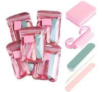 Fcozpjk Disposable Manicure Kit Basics 5PCS Nail Kit, Mini Nail Files Buffers Bulk Handle Grip Brush Orange Wood Stick Individually-Packed Pedicure Set for Fingernails Toenails Salon Supplies 5 Packs