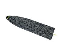 FCS Stretch Mid Length 7'6" Surf Cover - Elastic Fabric Board Protector - Charcoal/Lime - Ideal for Transport and Storage - Suitable for Intermediate Surfers