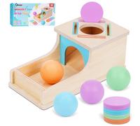 FCSONU Toddler Montessori Cause and Effect Toys for 1 2 3 Year Old Boy Girl | Object Permanence Box Sensory Toys, Learning Sorting Coin Box|Ball Drop Toys, Easter Christmas Birthday Gifts Present 12M-18M