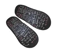 FCTVASDM Math Formula Slippers for Women Men Winter House Slipper Indoor Outdoor Fuzzy Slippers Slip-on Memory Foam Slippers L