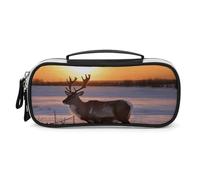 FCTVSKLN Makeup Bag Makeup Organizer Deer on Snowfield in Sunrise Printed Travel Makeup Bag Cosmetic Bag for Women Travel Toiletry, style, One Size, Makeup Bag