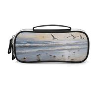 FCTVSKLN Makeup Bag Makeup Organizer The Beach with Sea Birds Printed Travel Makeup Bag Cosmetic Bag for Women Travel Toiletry, style, One Size, Makeup Bag