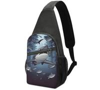 FCTVSKLN Sling Bag for Women Fanny Chest Bag Pack Funny Sharks Design Printed Travel Bag Cross Body Bag Suitable for Hiking And Outdoor Activities, Style, One Size, Sling Backpacks