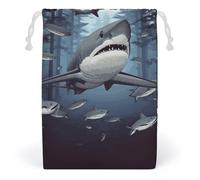 FCTVSKLN Storage Bags Funny Sharks Design Printed Makeup Bag Reusable Bags Toy Bag Toiletry Organizer Multipurpose Bags, style, 12*18cm, Modern