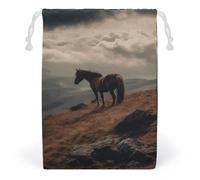 FCTVSKLN Storage Bags Horse Grazing on The Mountain Printed Makeup Bag Reusable Bags Toy Bag Toiletry Organizer Multipurpose Bags, style, 12*18cm, Modern
