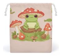 FCTVSKLN Storage Bags Makeup Bag Reusable Bags Toy Cute Frogs And Mushrooms Printed Bag Toiletry Organizer Multipurpose Bags Suitable Cosmetics Headphones Jewelry, style, 20*25cm, Modern