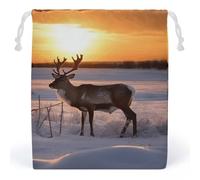 FCTVSKLN Storage Bags Makeup Bag Reusable Bags Toy Deer on Snowfield in Sunrise Printed Bag Toiletry Organizer Multipurpose Bags Suitable Cosmetics Headphones Jewelry, style, 20*25cm, Modern