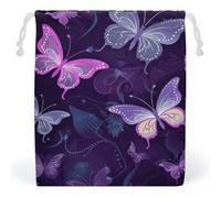 FCTVSKLN Storage Bags Makeup Bag Reusable Bags Toy Purple Butterfly Printed Bag Toiletry Organizer Multipurpose Bags Suitable Cosmetics Headphones Jewelry, style, 20*25cm, Modern