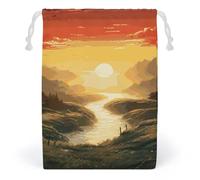 FCTVSKLN Storage Bags Rising Sun Printed Makeup Bag Reusable Bags Toy Bag Toiletry Organizer Multipurpose Bags, style, 12*18cm, Modern