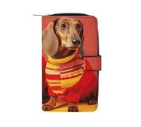 FCTVSKLN Wallet for Men Coin Purse Card Case Zipper Cute Dachshund Printed Wallet Multi Credit Card Holder Purse for Men Women, style, 19.7x11x3.5cm, Casual