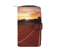 FCTVSKLN Wallet for Men Coin Purse Card Case Zipper Dusk Running Track Printed Wallet Multi Credit Card Holder Purse for Men Women, style, 19.7x11x3.5cm, Casual