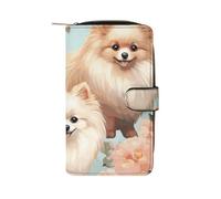 FCTVSKLN Wallet for Men Coin Purse Card Case Zipper Pomeranians Pattern Printed Wallet Multi Credit Card Holder Purse for Men Women, style, 19.7x11x3.5cm, Casual