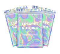 Fcuadro Holographic I REGRET NOTHING Hangover Recovery Bags 20Pcs Transparent Plastic Party Bags 5" x 7" Bachelorette Party, Bridal Shower Gift Bags