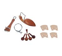 Fcuajdkq 1 Set Chin Rest Tailpiece Fine Tuner Tuning Peg Tailgut Endpin Strings Kit & 1 Set 4/4 Maple Bridge