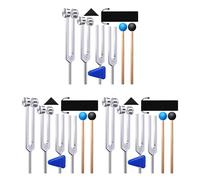 Fcuajdkq 12 Pack Tuning Fork Set(128 Hz,256 Hz,512 Hz,528 Hz) with Tuning Fork Hammer for Sound Healing Sound Vibration Tools