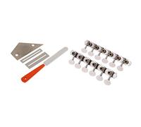 Fcuajdkq 2 Set Tools: 1 Set Guitar Fret Crowning File Leveling Tool & 1 Set 6R+6L 12 String Acoustic Guitar Tuning Key Peg Tuner