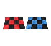 Fcuajdkq 24 Pcs Foam Tiles Soundproofing Foam Panels Studio Sound Padding 2 X 10 X 10 Inch, 12 Pcs Black-Red & 12 Pcs Black-Blue