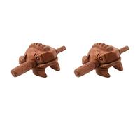 Fcuajdkq 2X Carved Croaking Wood Percussion Musical Sound Wood Frog Tone Block Toys