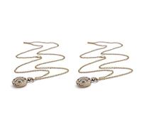 Fcuajdkq 2X Fashion Vintage Retro Bronze Quartz Watch Pocket Chain Pendant Necklace (Lotus)