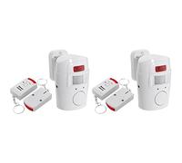 Fcuajdkq 2X Infrared Motion Sensor Alarm - Burglar Alarm with 4 Remote Controls, Suitable for Home/Garages/Shops
