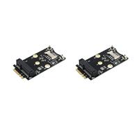 Fcuajdkq 2X M.2 Wifi Adapter Mini PCIE Wireless Network Card to M2 NGFF Key A+E Wifi Card Raiser with SIM Card Slot