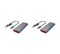 Fcuajdkq 2X M2 SSD Case M.2 to USB 3.1 Gen 2 10Gbps NVMe SSD Enclosure for NVMe PCIE M Key/(B+M) Key SSD Hard Disk,M2 SSD Case OTG