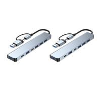 Fcuajdkq 2X Multiport USB Hub 3.0 Multi USB Splitter 4 USB C Port 3.0 2.0 Ports for PC Laptop Computer Hub