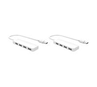 Fcuajdkq 2X Ultra Slim USB Hub 4-Port USB 2.0 Hub White