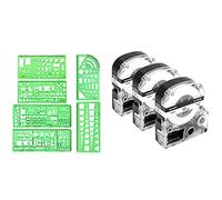 Fcuajdkq 3Pcs 12mm Label Maker Tape Label Maker for/Printer with 6Pcs Measuring Templates for Office and School