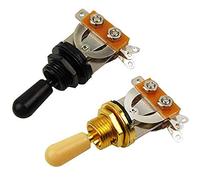 Fcuajdkq 4x Metric 3 Way Short Straight Guitar Toggle Switch Pickup Selector Gold & Beige/Silver & Black