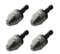 Fcuajdkq 4X Silver+Black 6mm Keyless Drill Bit Chuck Quick Change Adapter Converter Hex Shank