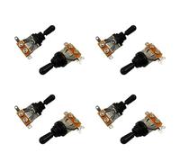 Fcuajdkq Metric 3 Way Short Straight Guitar Toggle Switch Pickup Selector Silver & Black(Pack of 8)
