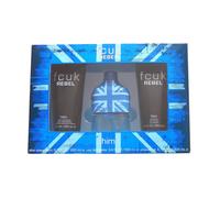 FCUK Rebel For Him Gift Set 100ml EDT, 200ml Shower Gel & 200ml Aftershave Balm