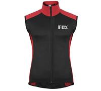 FCX Cycling Gilet Men's - Lightweight, Breathable, Reflective Logo Windproof Cycling, Running, Body Building, Bike Vest Sleeveless Jacket (Black-Red, Medium)