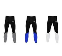 FCX Men Compression Tight Pants Sports wear Cycling Base Layer Under Armour Comfortable Running Yoga Gym Leggings (Black Blue, Large)
