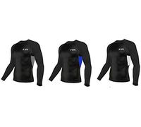 FCX Mens Compression Shirt Long Sleeve Skin Tight Base Layer Cycling Running Sports Wear Tights Shirt (Black Grey, XX-Large)