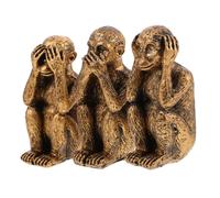 FCXDMY 3pcs Resin Monkey Figurines Realistic Animal Resin Sculptures for Living Room Office Desk Shelf Decoration with Fine Detailing and Symbolic Wisdom