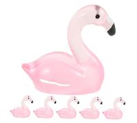 FCXDMY 50pcs Dark Flamingo Ornaments Resin Figures for Garden Ponds Outdoor Decor Lifelike Tiny Flamingos for Aquarium and Home Decoration