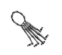 FCXDMY Abaodam 2pcs Skull Hand Bracelet Punk Bracelet Woman Bracelets Boy Bracelets Halloween Skull Finger Link Bracelets for Women Exaggerated Punk Bracelet Skull Finger Jewelry Skull Fingers