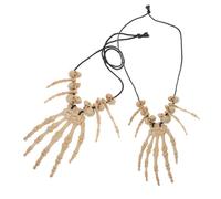 FCXDMY Abaodam Skull Hand Bone Necklace Day of Dead Accessories Gothic Halloween Necklaces Set