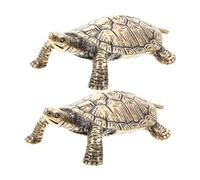 FCXDMY Antique Brass Tortoise Figurine 2pcs Decorative Garden Statue Feng Shui Ornament Chinese Art