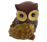 FCXDMY Creative Resin Owl Figurine Owl Statue for Desktop Tabletop Decor Playful Garden Ornament Elegant Red Brown and Easy to Clean Animal Sculpture for Home and Bonsai Display