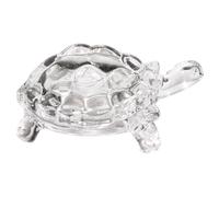 FCXDMY Crystal Glass Turtle Ornament Figurine Decorative Tortoise Statue for Feng Shui Home Office Decor Medium Animal Sculpture for Living and Study Lightweight and Elegant Table Accent