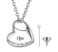 FCXDMY Funeral Cremation Urn Necklace For Ashes,Heart Shaped Forever In My Heart Pendant Cremation Memorial Keepsake Jewelry For Women Men Lockets For Ashes ui